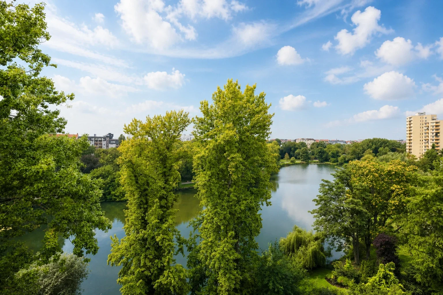 Lietzensee und Stadt in Berlin-Charlottenburg